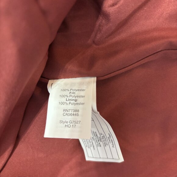 J Crew Quilted Field Jacket Women's Burgundy Maroon Red Size Medium Brass snaps - Picture 7 of 8